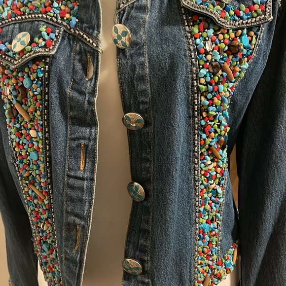 Vintage Signature Gordon & James Embroidered Jean jacket, size M, EUC - Picture 3 of 9
